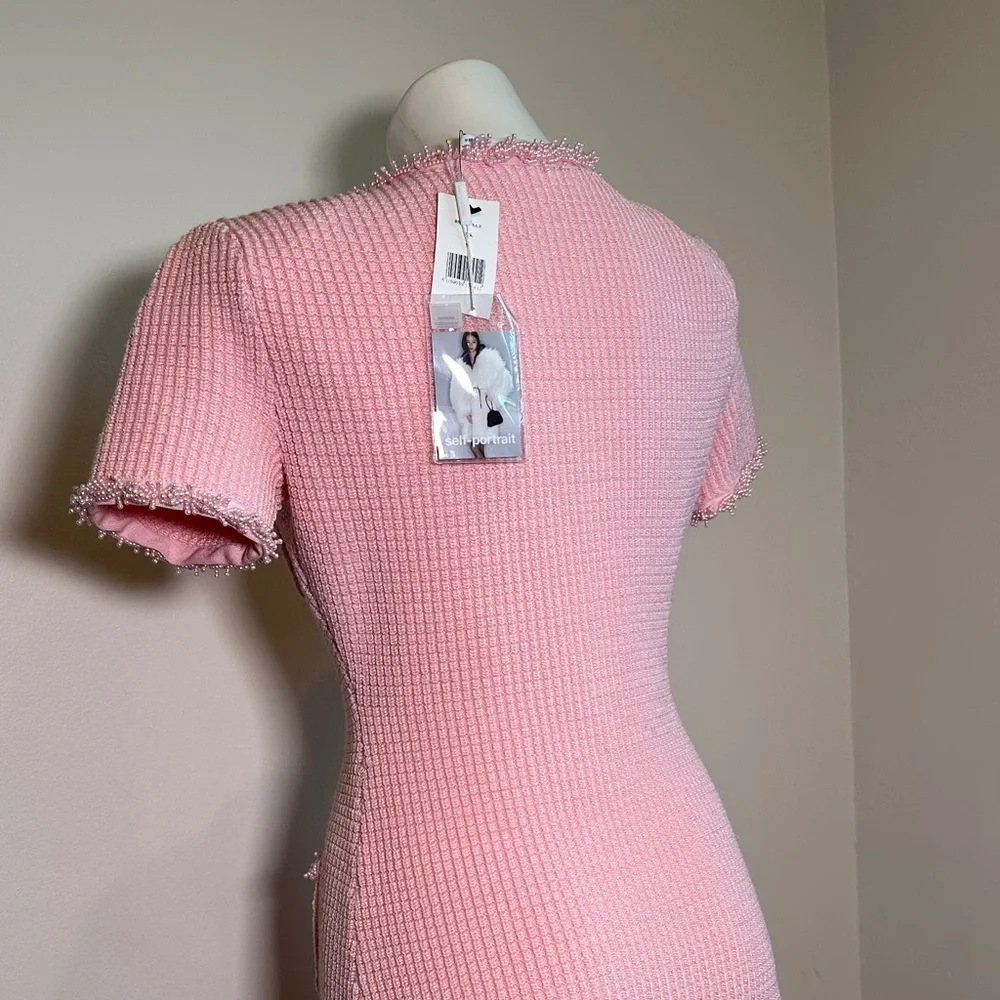Self-Portrait Pink Textured Dress - Picture 5 of 15